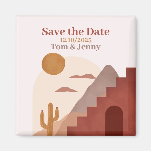 Aimant Save the Date - Terracotta by Ludilabel Magneet (Voorkant)