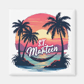 Aimant St. Marteen - Zonsondergang en hamer tr Magneet (Voorkant)