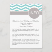 Aimee Chic Chevron Info Wedding Directions | blauw Informatiekaartje (Voorkant)