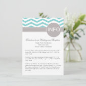 Aimee Chic Chevron Info Wedding Directions | blauw Informatiekaartje (Staand voorkant)