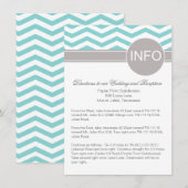 Aimee Chic Chevron Info Wedding Directions | blauw Informatiekaartje (Voorkant / Achterkant)