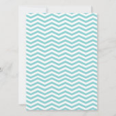 Aimee Chic Chevron Monogram | blauwgroen huwelijk Kaart (Achterkant)