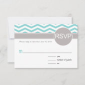 Aimee Chic Chevron RSVP | blauwgroen (Voorkant)