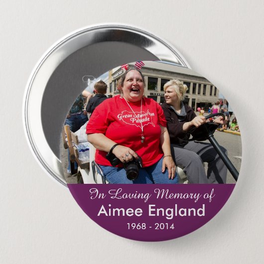 Aimee England Memorial Button (Voorkant /achterkant)