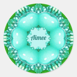 AIMEE ~ Helder Abstract Fractal Pattern ~ Klassiek Ronde Sticker