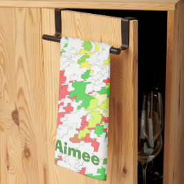 AIMEE ~ Kerstmis ~ Red Yellow Green White ~ Theedoek