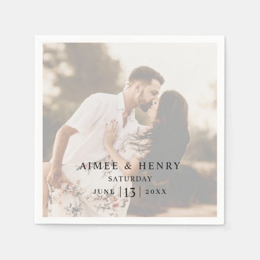 Aimee Rustic Modern Wedding Servet (Voorkant)