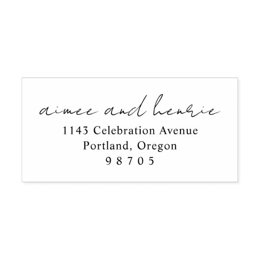 Aimee Rustic Script Modern Rubberstempel (Afrduk)