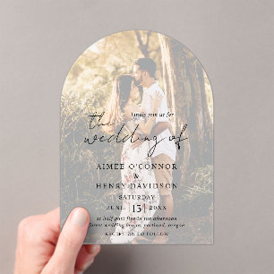 Aimee Rustic Script Modern Wedding Acryl Uitnodigingen