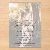 Aimee Rustic Script Modern Wedding Acryl Uitnodigingen (Voorkant)