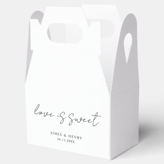 Aimee Rustic Script Modern Wedding Bedankdoosjes (Geopend)