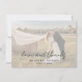Aimee Rustic Script Modern Wedding Bedankkaart (Voorkant)