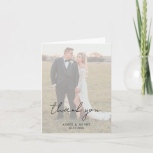 Aimee Rustic Script Modern Wedding Bedankkaart