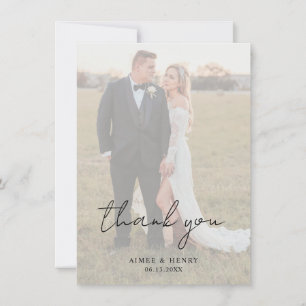 Aimee Rustic Script Modern Wedding Bedankkaart