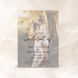 Aimee Rustic Script Modern Wedding Kaart
