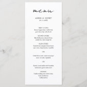 Aimee Rustic Script Modern Wedding Menu (Voorkant)