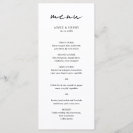 Aimee Rustic Script Modern Wedding Menu