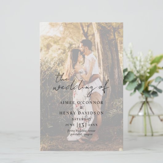 Aimee Rustic Script Modern Wedding Program (Staand voorkant)