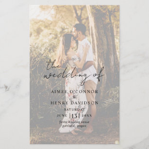 Aimee Rustic Script Modern Wedding Program Flyer