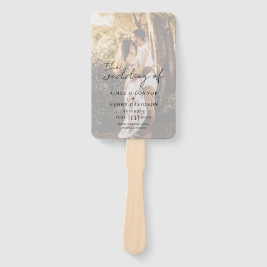 Aimee Rustic Script Modern Wedding Program Handwaaier (Voorkant)