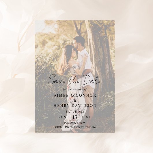 Aimee Rustic Script Modern Wedding Save The Date