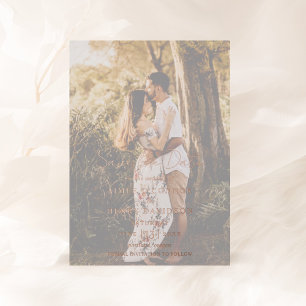 Aimee Rustic Script Modern Wedding Save the Date Folie Uitnodiging