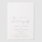 Aimee Rustic Script Modern Wedding Vellum Uitnodigingen (Voorkant)