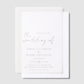 Aimee Rustic Script Modern Wedding Vellum Uitnodigingen (Offset)