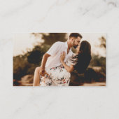 Aimee Rustic Script QR-code Modern Wedding Informatiekaartje (Achterkant)