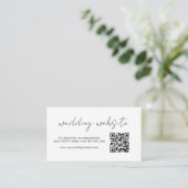 Aimee Rustic Script QR-code Modern Wedding Informatiekaartje (Staand voorkant)