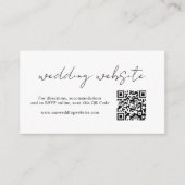 Aimee Rustic Script QR-code Modern Wedding Informatiekaartje (Voorkant)