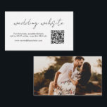 Aimee Rustic Script QR-code Modern Wedding Informatiekaartje<br><div class="desc">Moderne trouwbehuizingskaart met een eenvoudig ontwerp met een "trouwwebsite" in een stijlscript met een stijlvolle stijl,  samen met uw QR-code,  zodat gasten gemakkelijk online RSVP kunnen uitvoeren. De achterkant heeft je favoriete foto. Deze elegante behuizingskaart met een minimalistische lay-out is geweldig voor elke trouwstijl.</div>