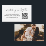 Aimee Rustic Script QR-code Modern Wedding Informatiekaartje<br><div class="desc">Moderne trouwbehuizingskaart met een eenvoudig ontwerp met een "trouwwebsite" in een stijlscript met een stijlvolle stijl,  samen met uw QR-code,  zodat gasten gemakkelijk online RSVP kunnen uitvoeren. De achterkant heeft je favoriete foto. Deze elegante behuizingskaart met een minimalistische lay-out is geweldig voor elke trouwstijl.</div>