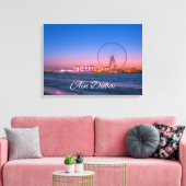 Ain Dubai Observation Wheel at Night Canvas Art Afdruk (Insitu (Woonkamer))