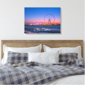 Ain Dubai Observation Wheel at Night Canvas Art Afdruk (Insitu (Slaapkamer))