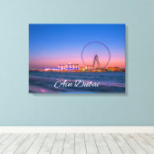 Ain Dubai Observation Wheel at Night Canvas Art Afdruk (Insitu (Houten vloer))