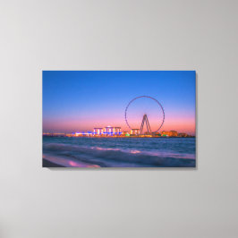 Ain Dubai Observation Wheel at Night Canvas Art Afdruk