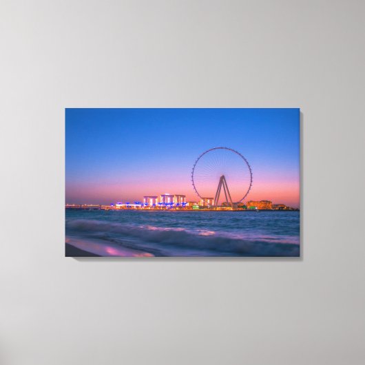 Ain Dubai Observation Wheel at Night Canvas Art Afdruk (Voorkant)