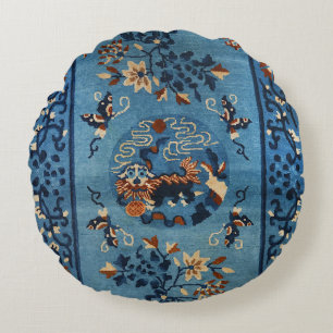 Aincent Chinese Deep Royal Blue Rond Kussen