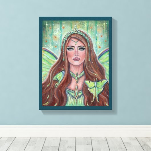 Aine Irish goddess fairy by Renee Lavoie Canvas Afdruk (Insitu (Houten vloer))