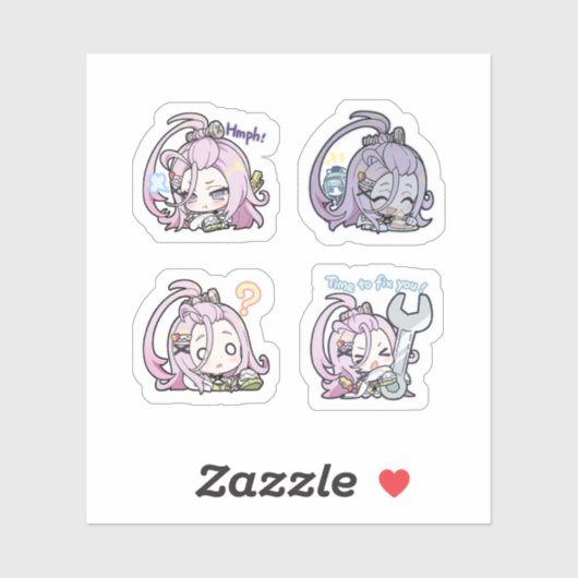 Aino Genshin Impact 4 stickers op één vel (Vel)