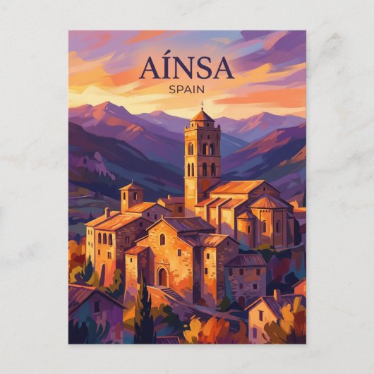 Aínsa Spanje Briefkaart (Voorkant)