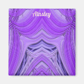 AINSLEY ~ 3D Fractal Design paars Blue Magnet (Voorkant)