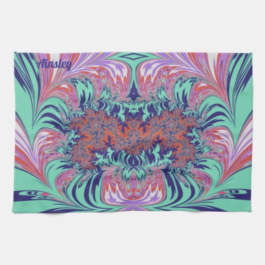 AINSLEY ~ Blauw Groen Rood Paarse ~ 3D ~ Theedoek (Horizontaal)