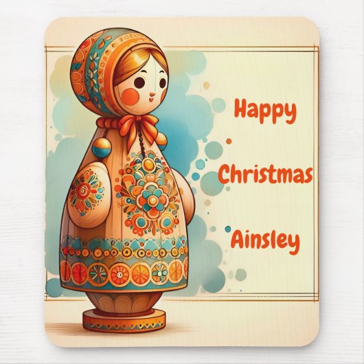 AINSLEY ~ Fijne Kerst ~ Schattige! ~ Mousepad Muismat (Voorkant)