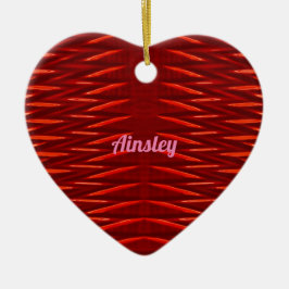 AINSLEY ~ VALENTIJN HEART ~ Red Fractal ~ Keramisch Ornament