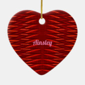 AINSLEY ~ VALENTIJN HEART ~ Red Fractal ~ Keramisch Ornament (Achterkant)
