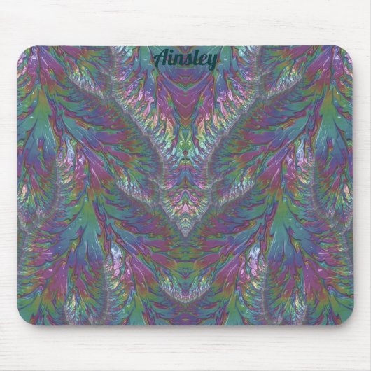 AINSLEY ~ Zany Shades Aqua Green Pink Silver Muismat (Voorkant)