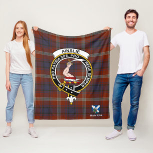 Ainslie Ancient Clan Badge Tartan Pset Fleece Deken