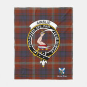 Ainslie Ancient Clan Badge Tartan Pset Fleece Deken (Voorkant)
